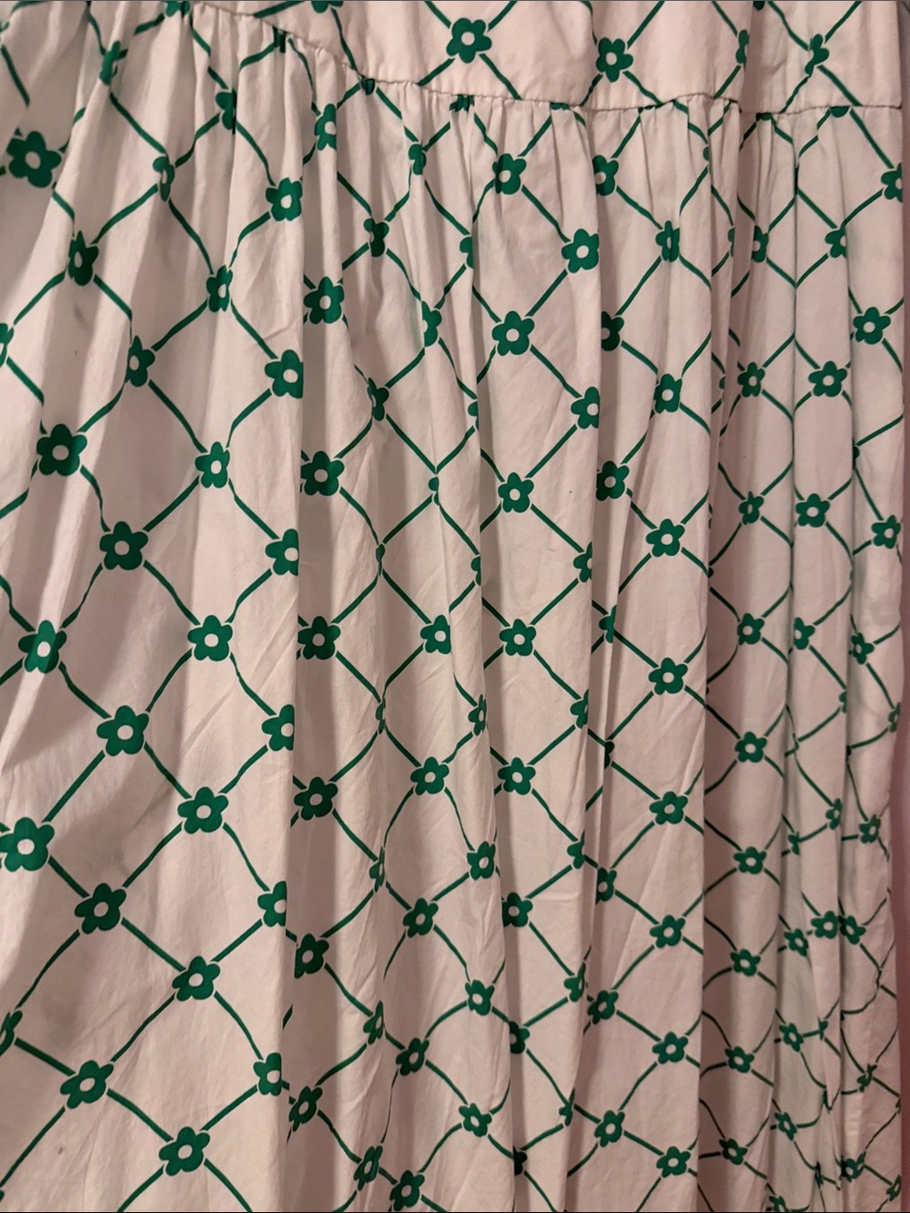 ASOS Curve White Green Floral Trellis Midi Dress Plus 20 Prep Tennis Mod Cotton - Picture 7 of 16